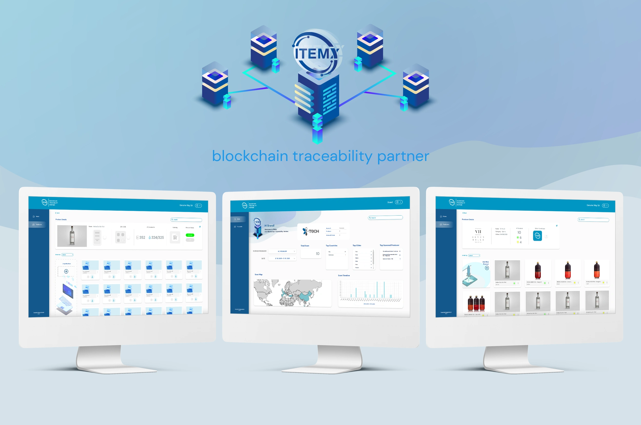 Blockchain traceability dashboard: ItemX